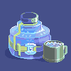 Glass carafe and mug icon/pixelart