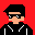 portrait with red bg icon/pixelart