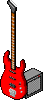 Electro-guitar with combo icon/pixelart
