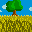 Happy little tree icon/pixelart