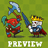 Game mockup Heroes Clash icon/pixelart