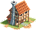 Isometric medieval fantasy house icon/pixelart