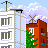 Housing complexes icon/pixelart