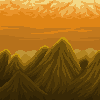 Orange Mountains icon/pixelart