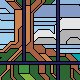 Glass in Lead Trees icon/pixelart