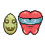 Justice pome and rroten egg icon/pixelart