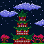Japanese Pagoda at Night icon/pixelart
