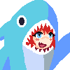 Shark Girl Close Up icon/pixelart