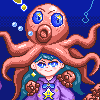 Octopus Witch Character Design icon/pixelart