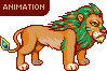 Juno the Lion/Peacock hybrid icon/pixelart