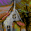 Landing in the village icon/pixelart