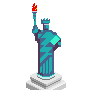 Landmarks in New York icon/pixelart