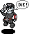 flying skeleton icon/pixelart