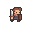 little warrior running icon/pixelart