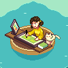 Art on the boat 2 icon/pixelart