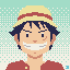Pixelated version of Monkey D. Luffy icon/pixelart