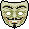 Guy Fawkes Mask icon/pixelart
