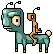 Man and horse icon/pixelart