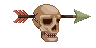 Skull pierced by arrow