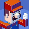 Isometric Mario pixel art icon/pixelart