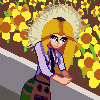 Bahia in the sunflower field icon/pixelart
