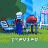 Barbecue icon/pixelart