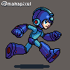 Mega Man 11 Run Cycle icon/pixelart