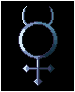 Mercury alchemical symbol. icon/pixelart