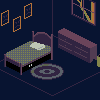 Monster under bed icon/pixelart