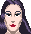 Mortitia Addams Portrait icon/pixelart