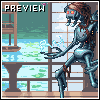 Ninja vs. Robot Santa icon/pixelart