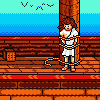 Odysseus awaits the sirens icon/pixelart