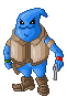 Old West Blue Alien icon/pixelart