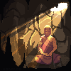 Meditating statue icon/pixelart