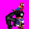 pirate run with anchor icon/pixelart