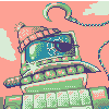 Wisecracking Robot Pirate! icon/pixelart