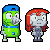 Chibi Domo & Sola icon/pixelart