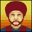 Barcelona Fan Portrait icon/pixelart