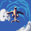 Flying through the sea icon/pixelart