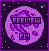 Planet Purple in space. icon/pixelart