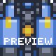 Blue Spaceship v.02 icon/pixelart