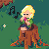 Oscarina in the river  icon/pixelart