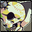 Skull in sickle icon/pixelart
