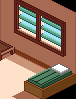 Bedroom-isomteric view icon/pixelart