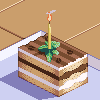Birthday tiramisu icon/pixelart
