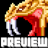 Twin-head Golden Snake icon/pixelart