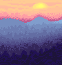 Smokey Mountain Sunset icon/pixelart
