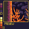 Burning forest. icon/pixelart