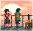 Sunset icon/pixelart