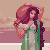 Woman with vase icon/pixelart